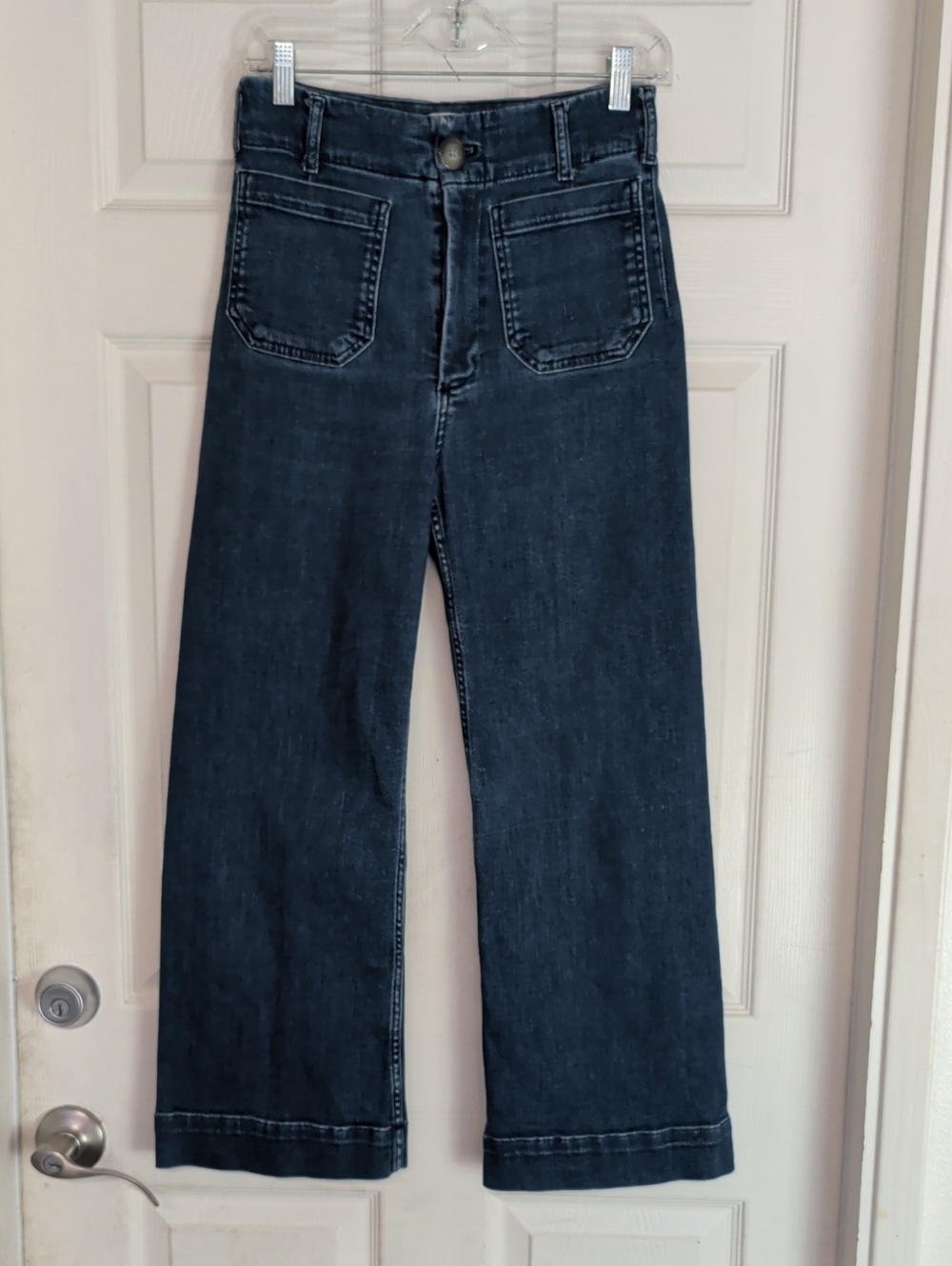 Anthropologie Maeve The Colette Size 27 Cropped Wide-Leg Denim Jeans Pants Blue